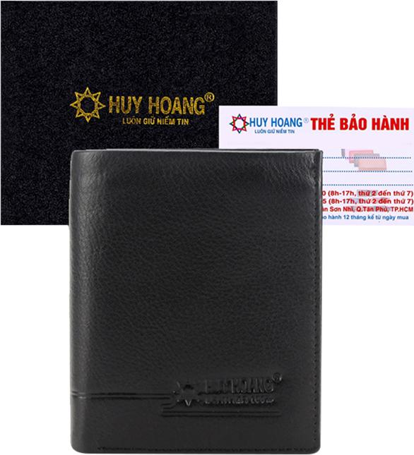 Ví Nam Kiểu Đứng Sọc Ngang Huy Hoàng HT2139 (12.5 x 10 cm) - Đen