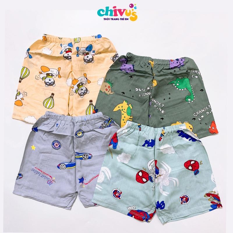 Quần Chục Cho Bé CHIVU'sKID, Quần Đùi Bé Trai Bé Gái Mùa Hè Chất Lanh Lụa Mềm Mại Thoáng Mát