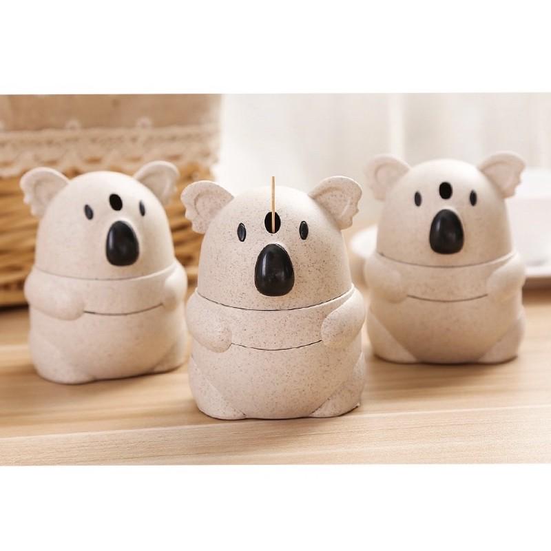 Hộp Đựng Tăm Chất Liệu Lúa Mạch Hình Gấu Koala Đáng Yêu