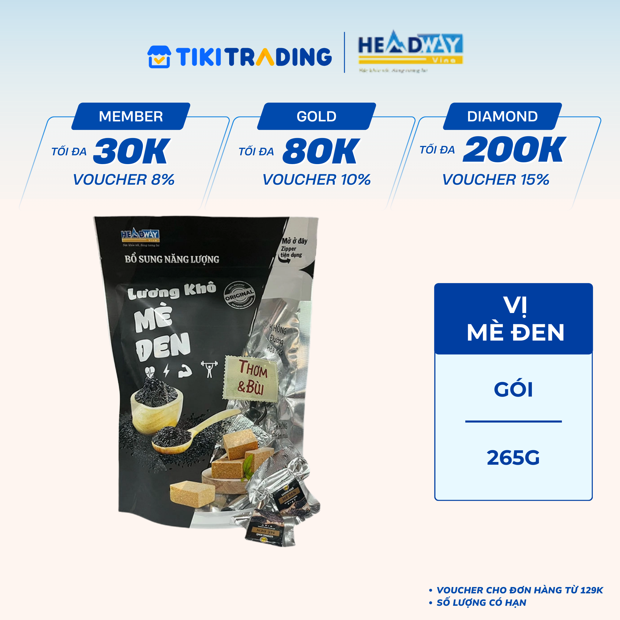 Lương Khô Headway Vị Mè Đen Gói 250G