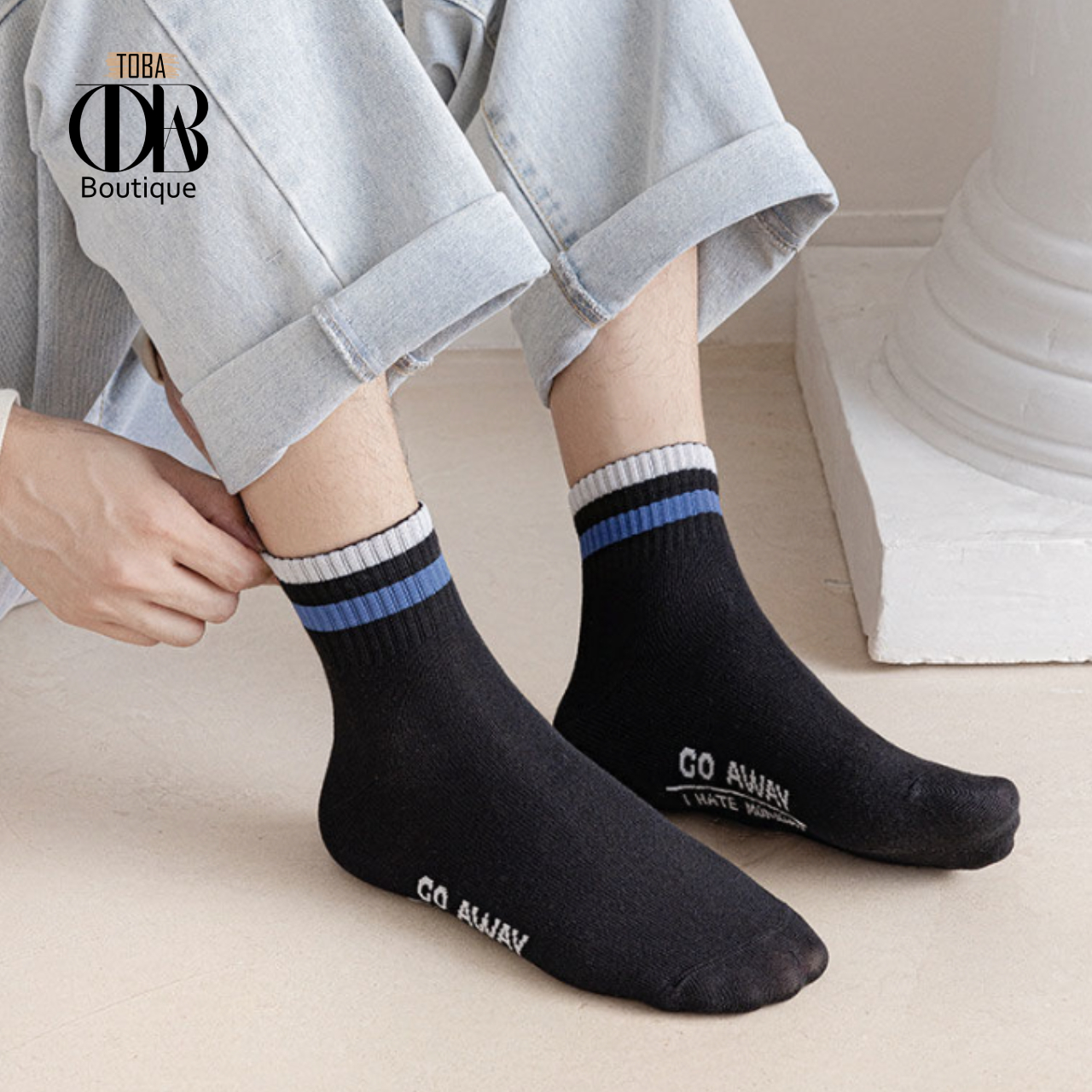 Set 5 đôi tất nam cổ trung kẻ Sọc phong cách Hàn Quốc cao cấp TOBA Boutique, Free Size năng động thoáng khí, chống hôi chân TBTAT02