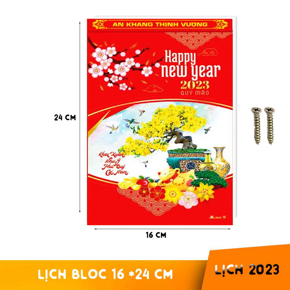 Lịch Bloc Siêu Đại Lỡ 2023 Khai Xuân Như Ý có tem niêm yết (khổ giấy 16*24)