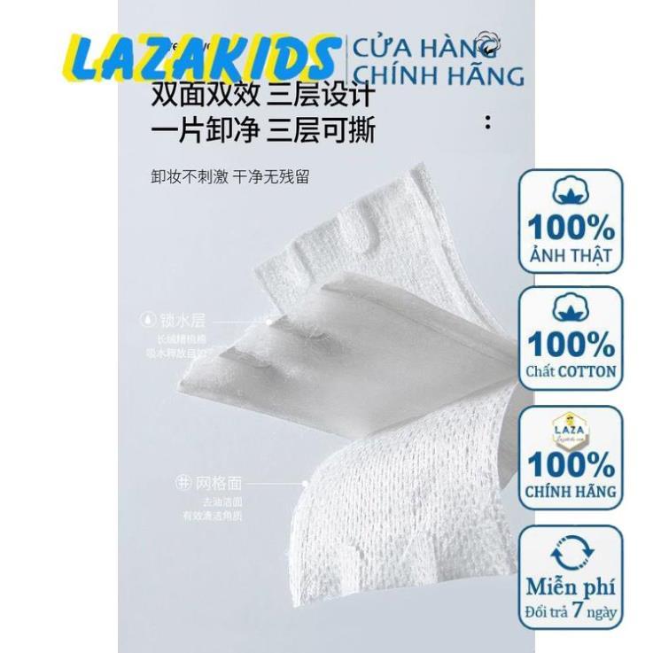 Sỉ  Bông Tẩy Trang 3 Lớp Cotton Pads 222 miếng loại 100% bông tự nhiên cao cấp bông tự nhiên nội địa