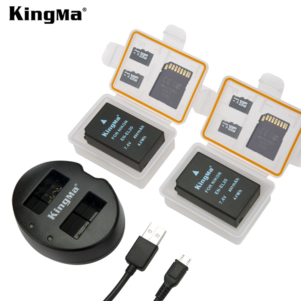 Combo pin sạc Kingma cho Nikon EN-EL20, Hàng chính hãng