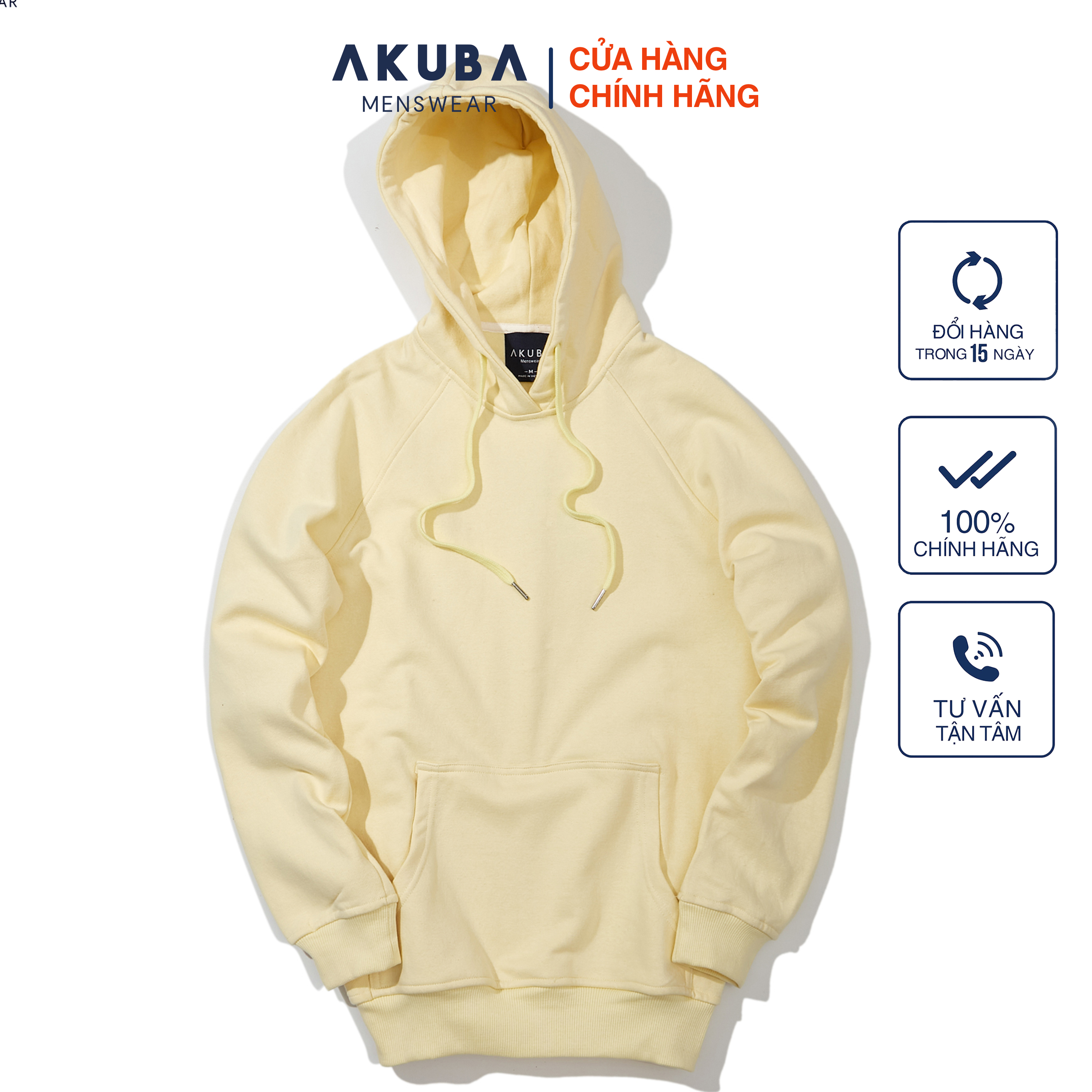 Áo khoác hoodie nam AKUBA form oversize, chất liệu dày dặn, bền màu 01C513