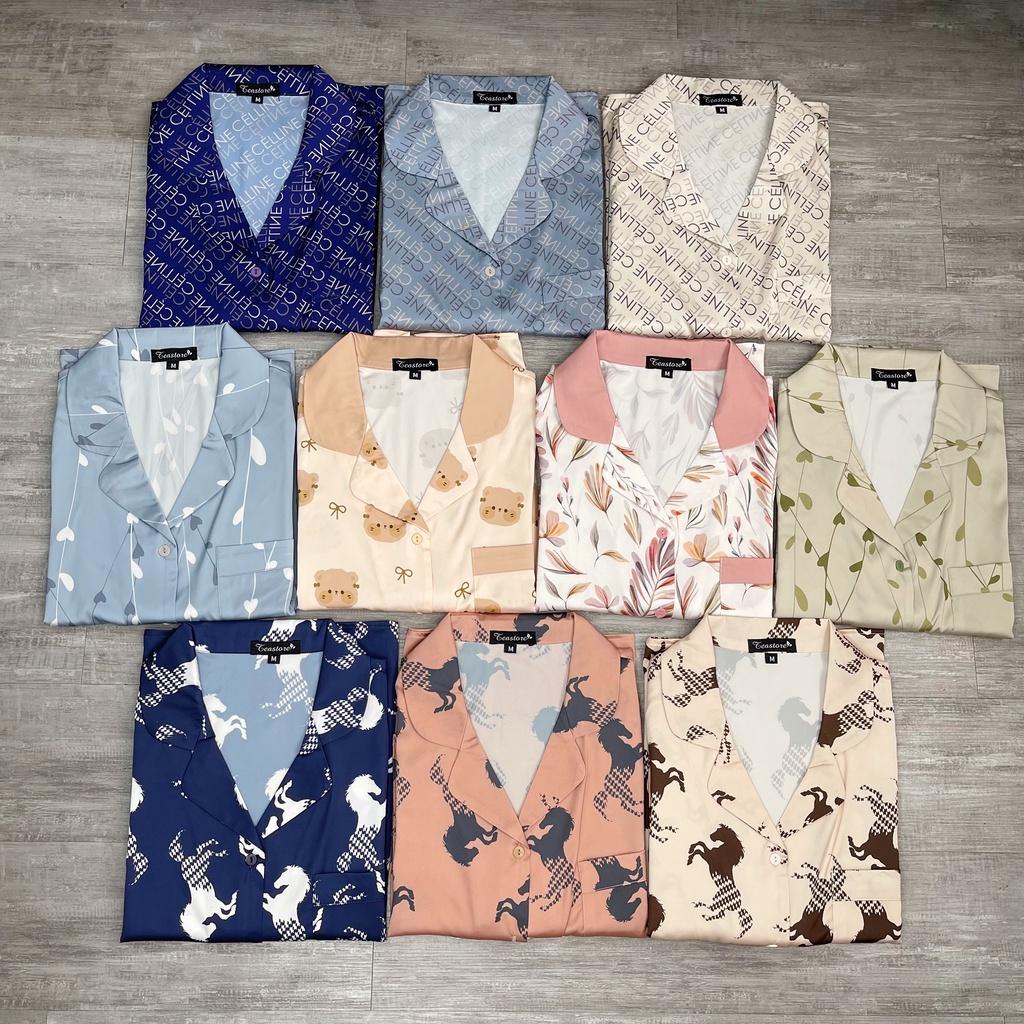 Bộ mặc nhà Pyjama Tay Ngắn quần dài chất lụa Tea Store cao cấp sang trọng