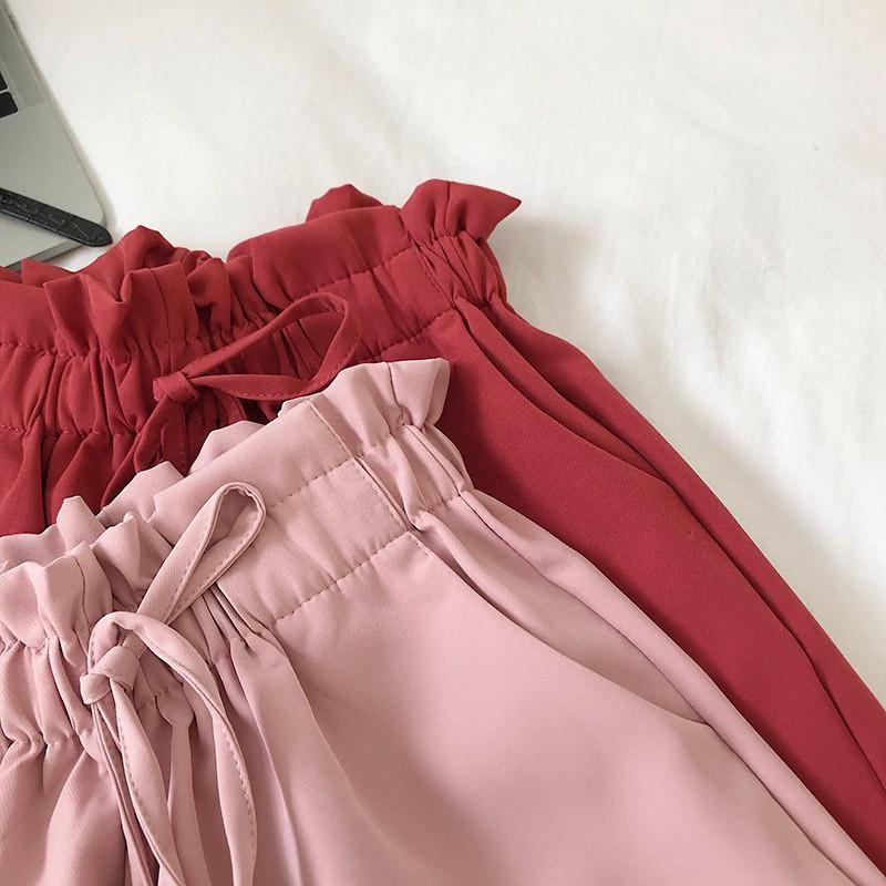 Quần ngắn ống rộng lưng cao cho nữ