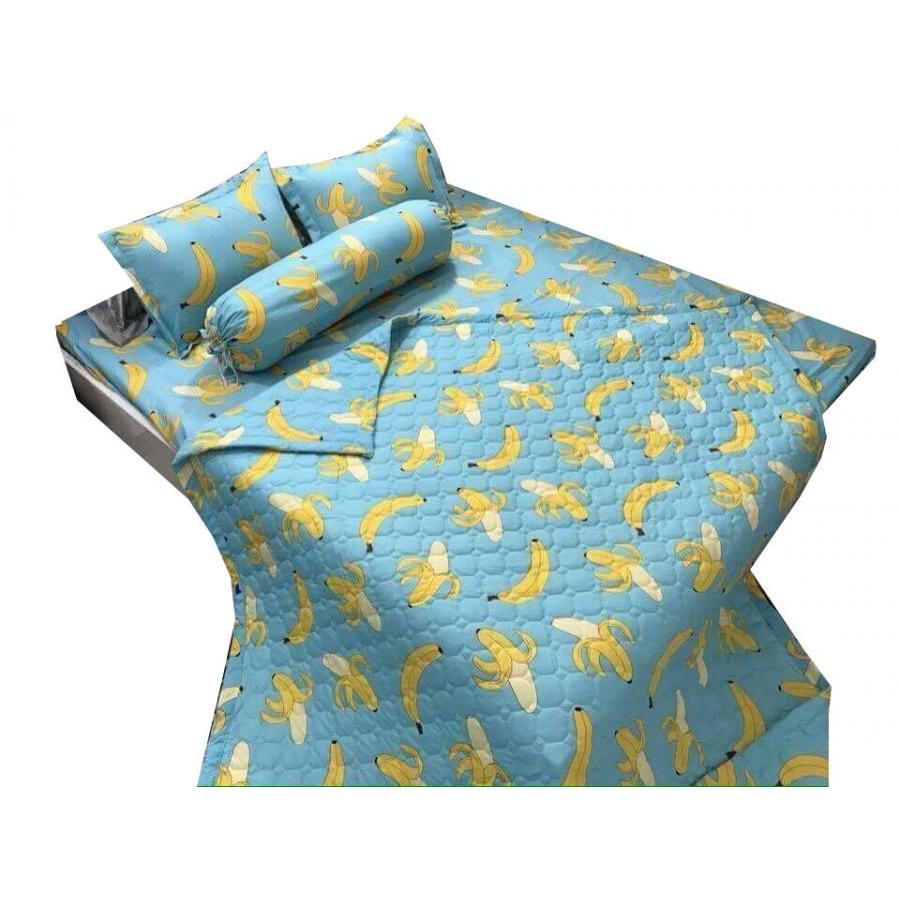 Set 5 món chăn hè ga chun Cotton Poly chuối