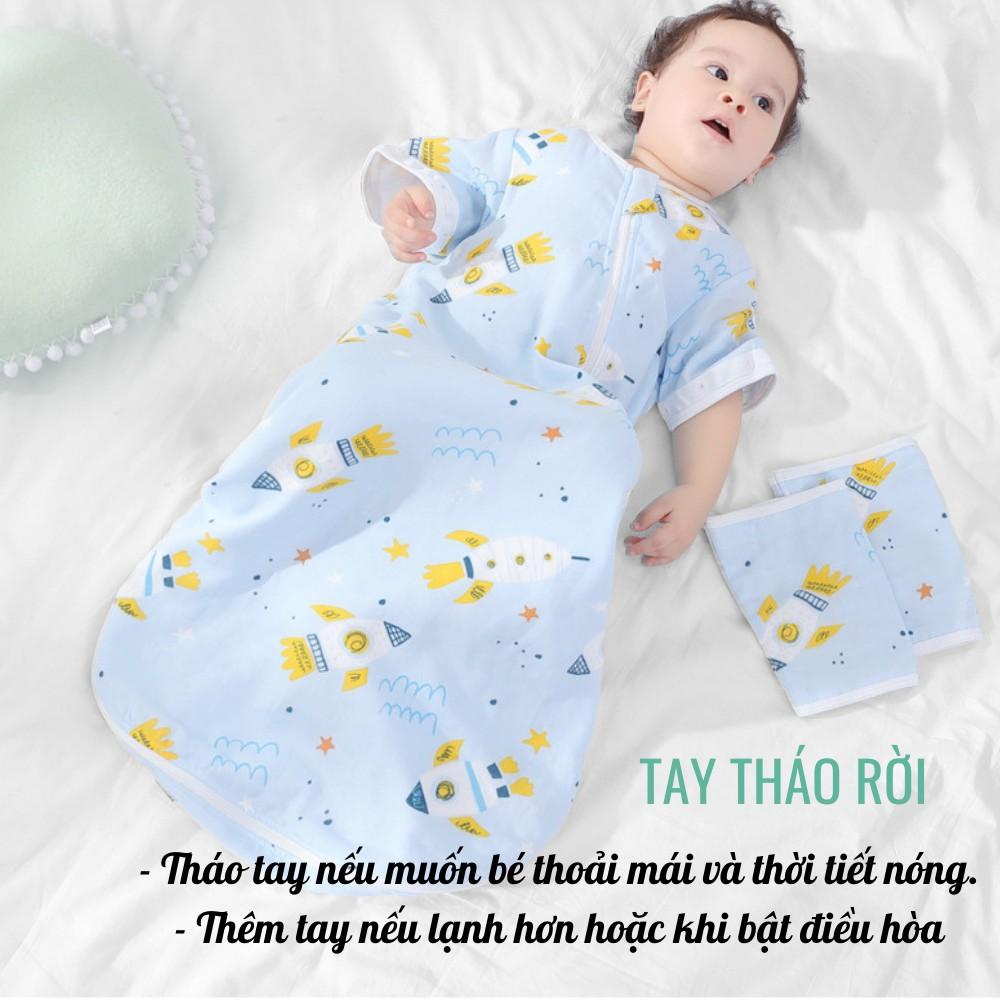 Túi Ngủ Trẻ Em Hè Thu Mỏng Tay Tháo Rời (Túi Ngủ Cho Bé)