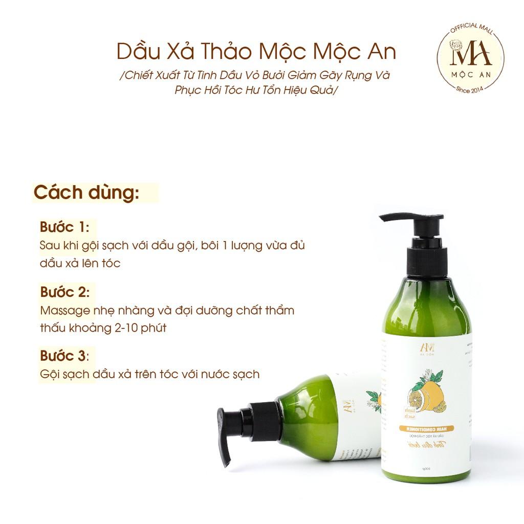 Dầu Xả Thảo Mộc Mộc An Chiết Xuất Từ Tinh Dầu Vỏ Bưởi Giảm Gãy Rụng Và Phục Hồi Tóc Hư Tổn Hiệu Quả 300g