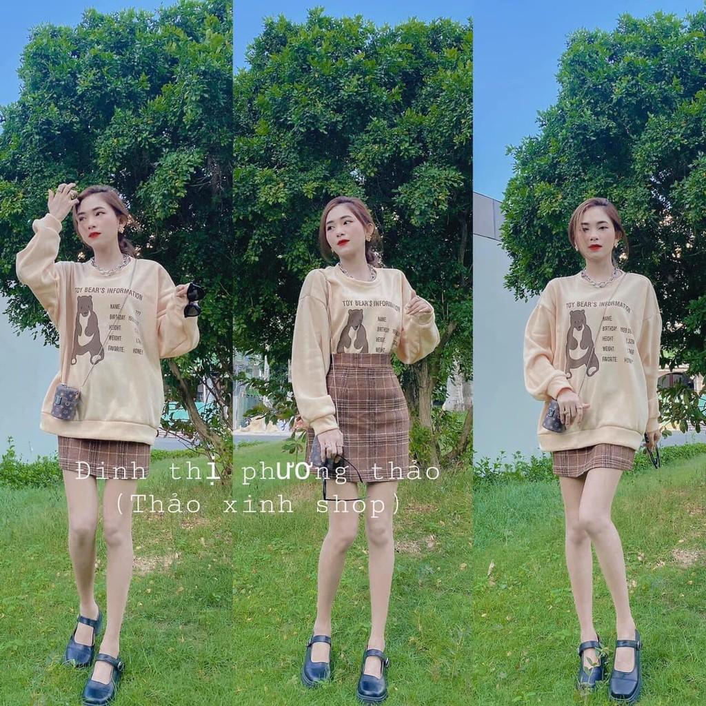 Chân váy kẻ chữ A