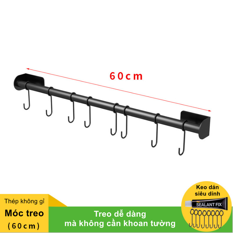 Thanh Inox Máng Nồi, Vung Xoong Đa Năng Tặng Kèm 8 Móc Treo Homepower TP60