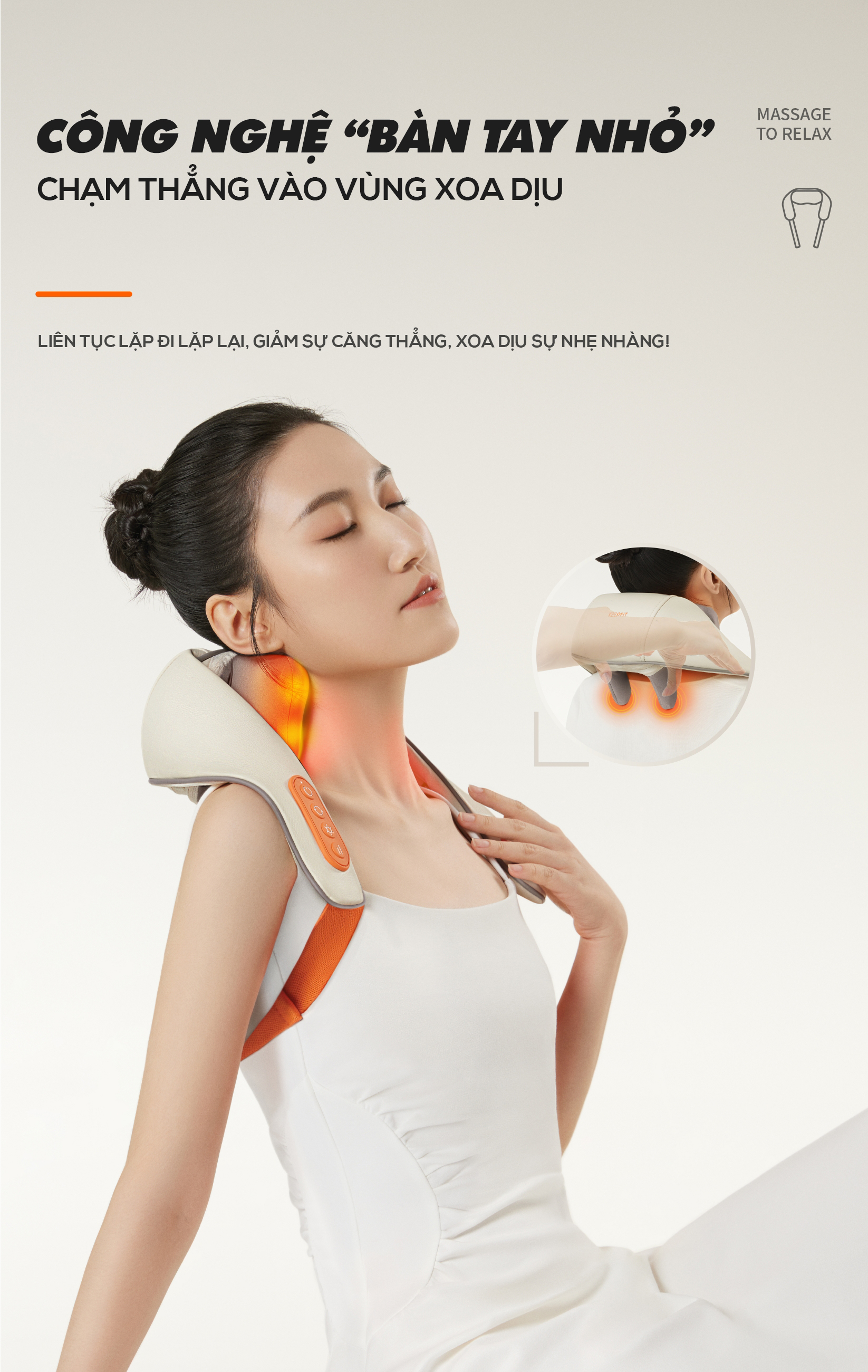 Máy Massage Cổ Vai Gáy Bumas M3 Pro - Nâng Cấp 8 Đầu Massage - Chườm Nóng Hiệu Quả - Động Cơ Không Chổi Than - Hàng Chính Hãng