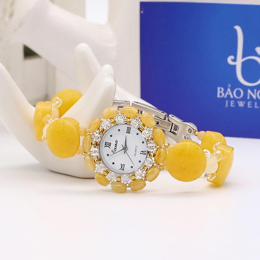 Đồng Hồ Nữ Đá Thạch Anh Topaz Vàng DHN15 Bảo Ngọc Jewelry