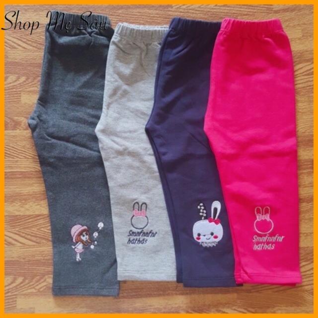 Quần legging nỉ da cá dày dặn bé gái 8-18kg