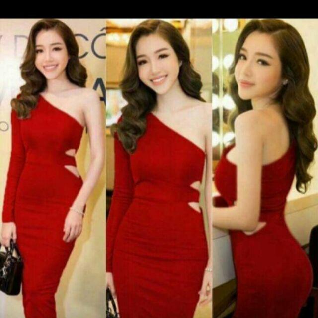 Đầm body 1 vai khoét eo
