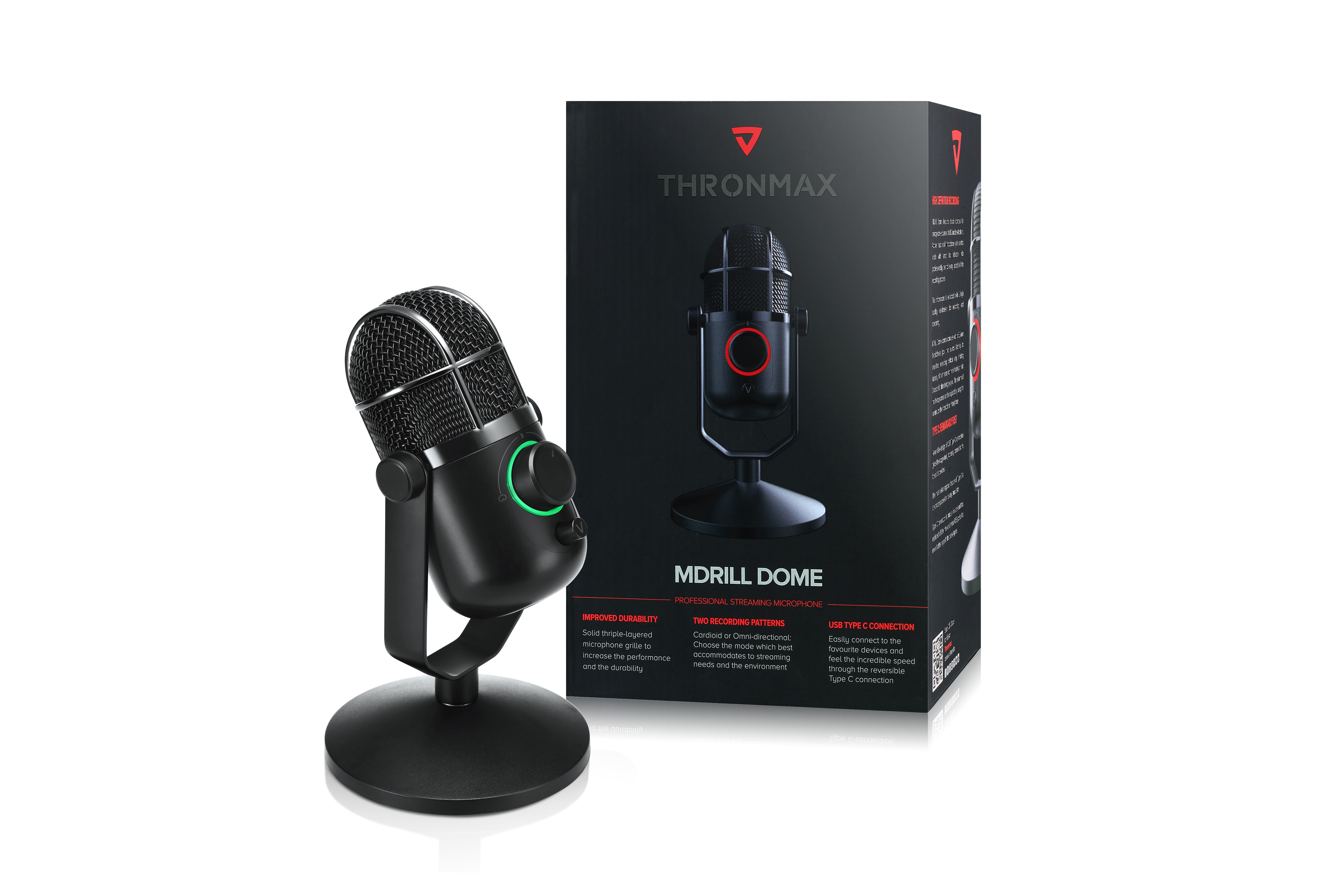 Microphone Thronmax Mdrill Dome M3 Plus Jet Black 96Khz Hàng Chính Hãng