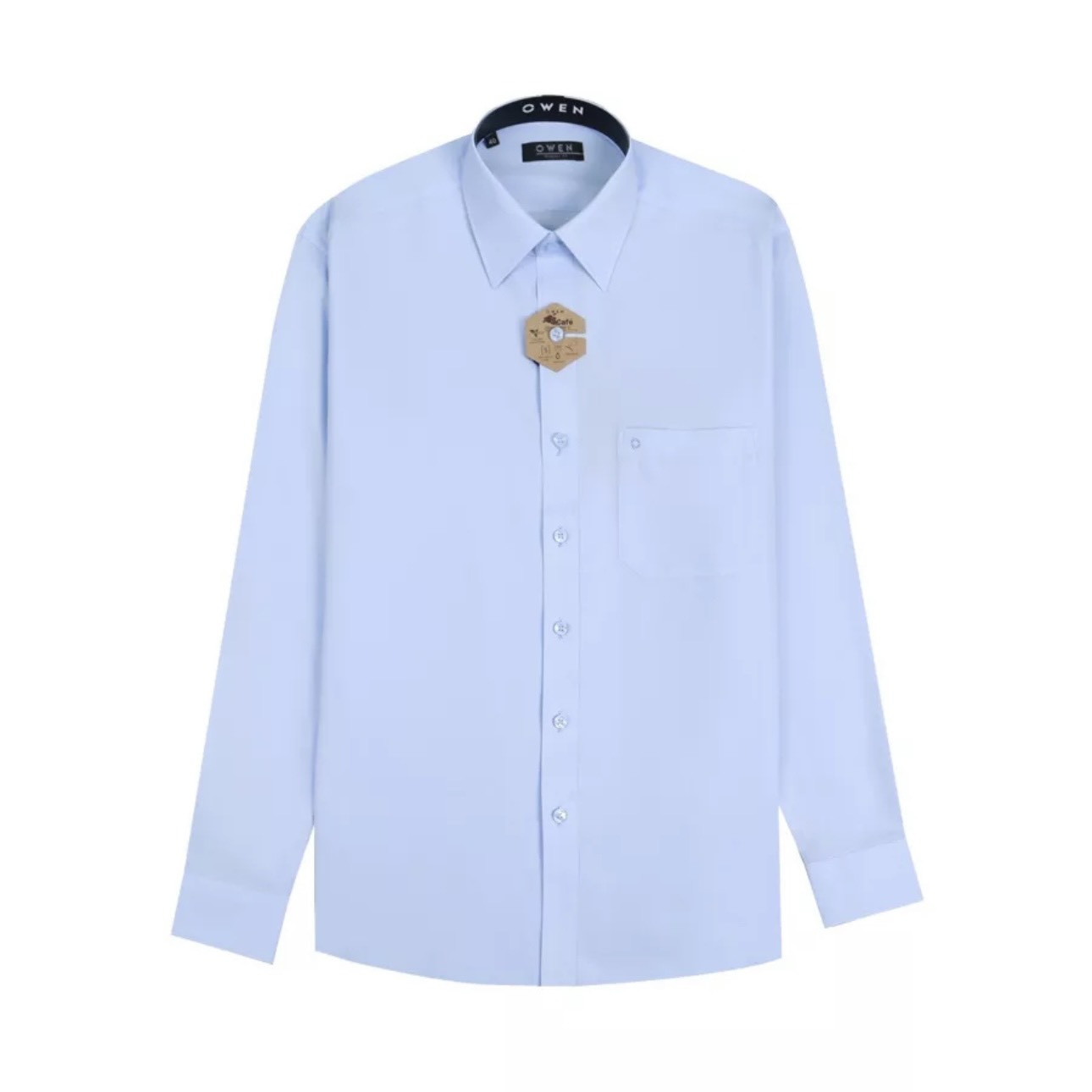 OWEN - Áo sơ mi dài tay Owen Regularfit chất cafe không nhăn màu xanh dương 230376