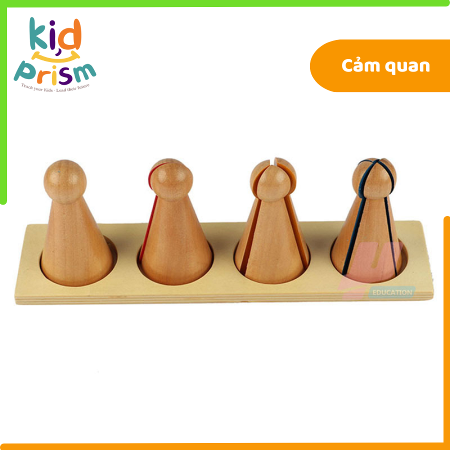 Giáo cụ Montessori - Quả cầu phân số bằng gỗ giúp bé phát triển cảm quan