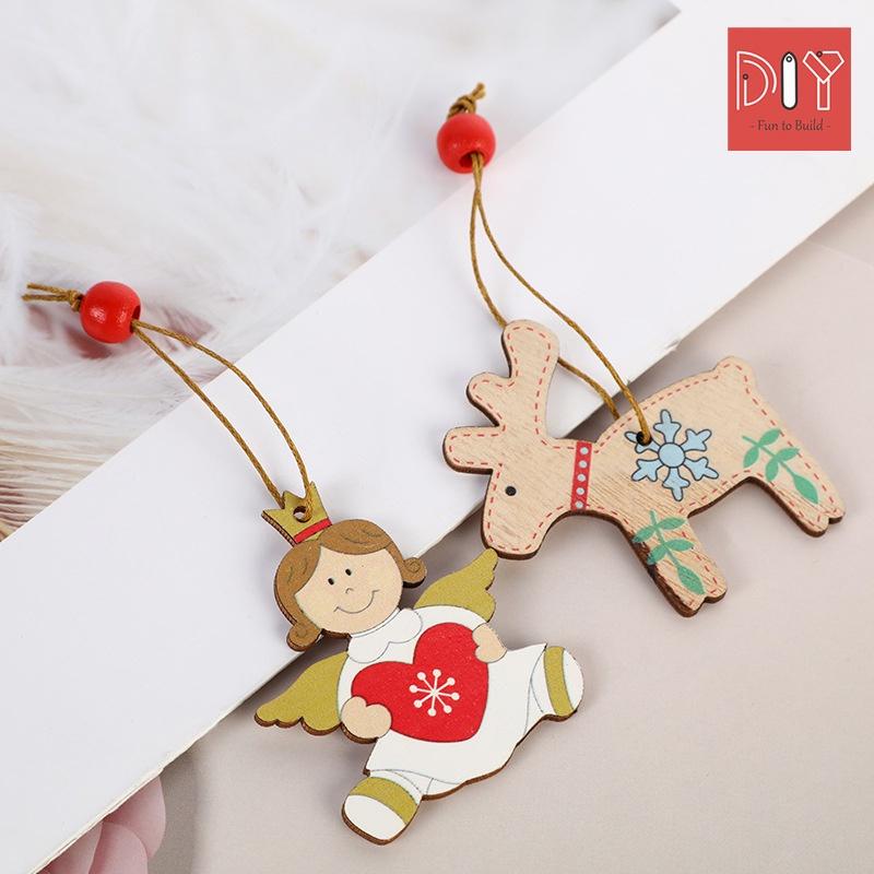 Combo 12 món trang trí Giáng Sinh bằng gỗ