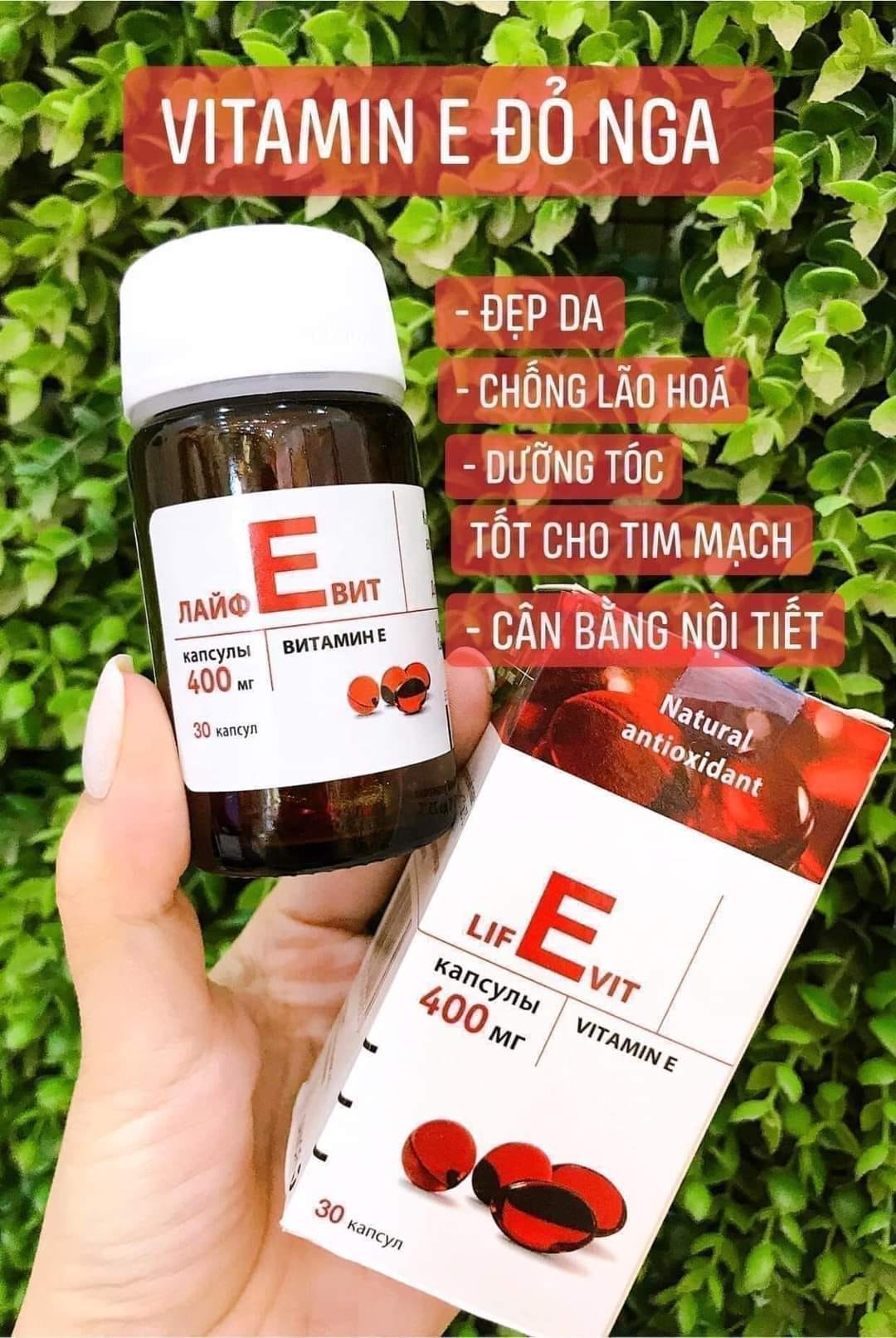 Viên uống Vitamin E đỏ Mirrolla  của Nga hũ 30 viên ( không xuất hóa đơn đỏ )