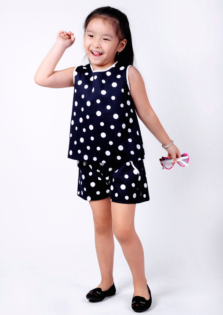 Set Bộ Đồ Vải Bé Gái Ugether UKID5 -Chấm Bi
