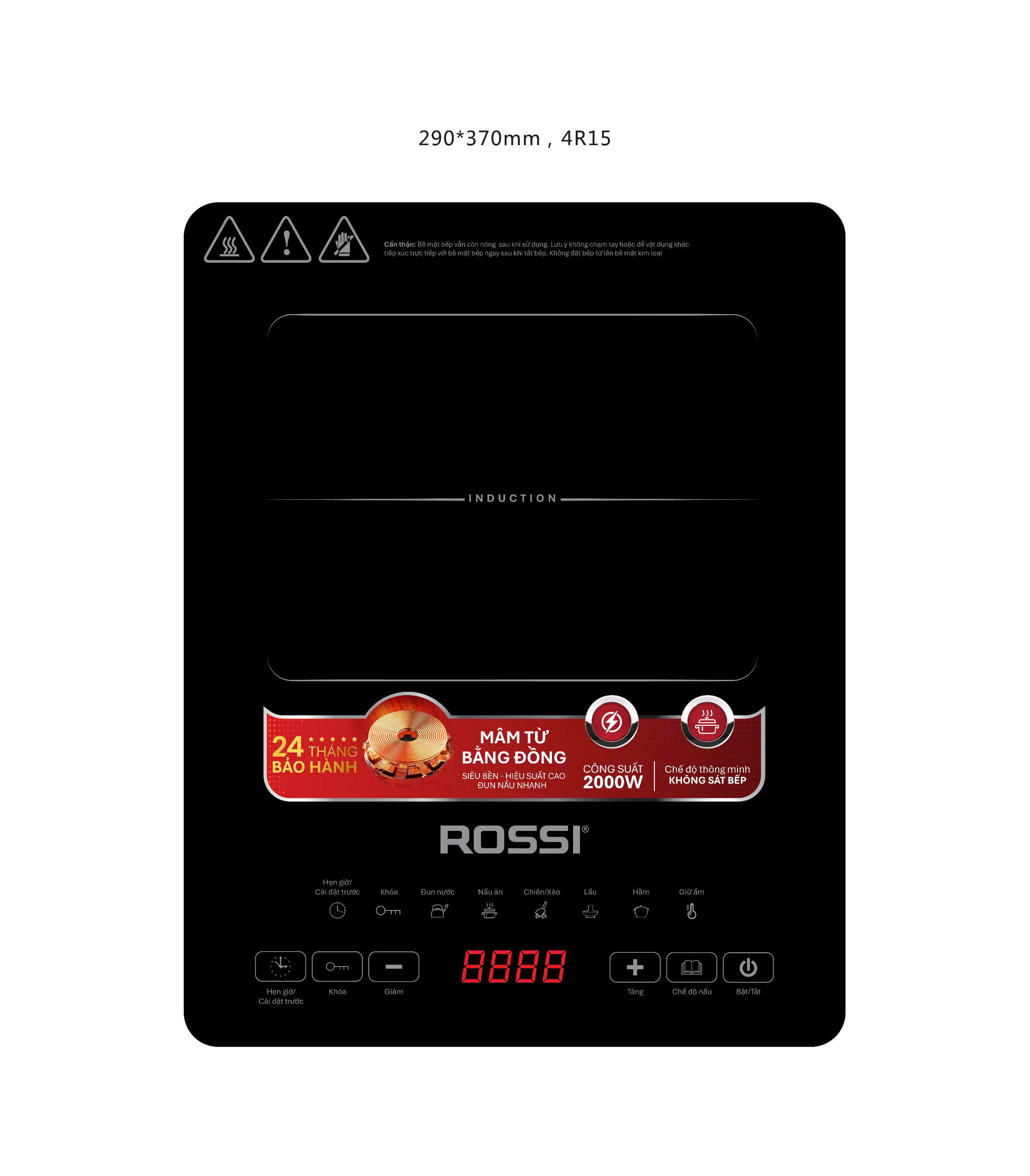 Bếp Từ Đơn Tân Á Đại Thành Rossi RS-1020CE01 Kèm Nồi - Hàng Chính Hãng Bảo Hành 24 Tháng