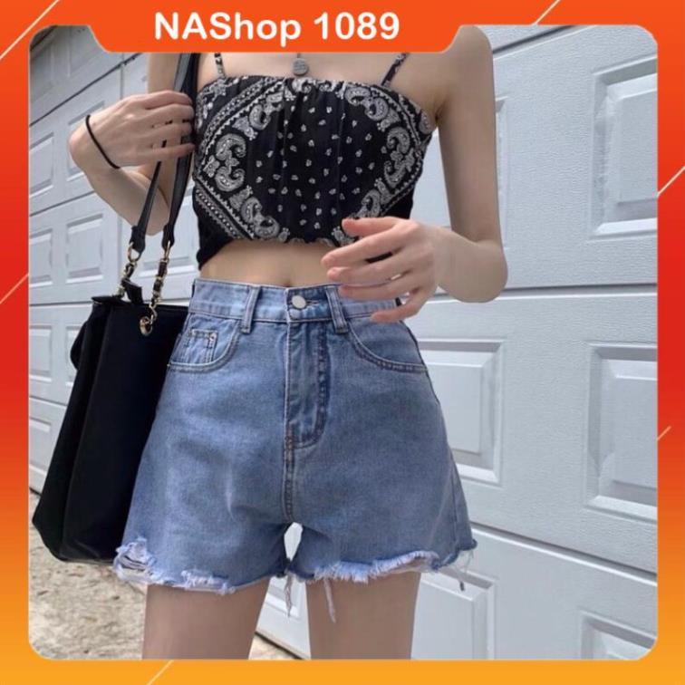 Quần sooc bò jean nữ quần shorts bò jean nữ cạp cao hot 2021 NAShop