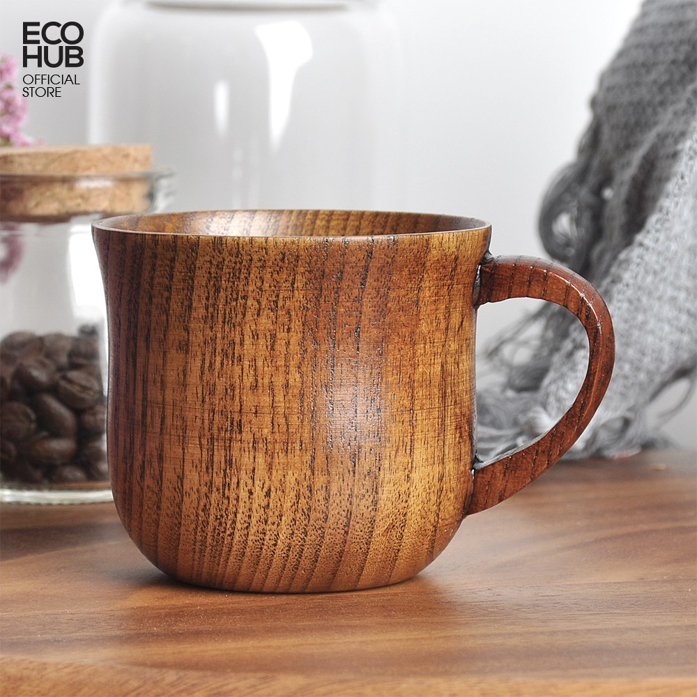 Cốc gỗ ECOHUB uống trà, cà phê thân thiện với môi trường 7x8cm