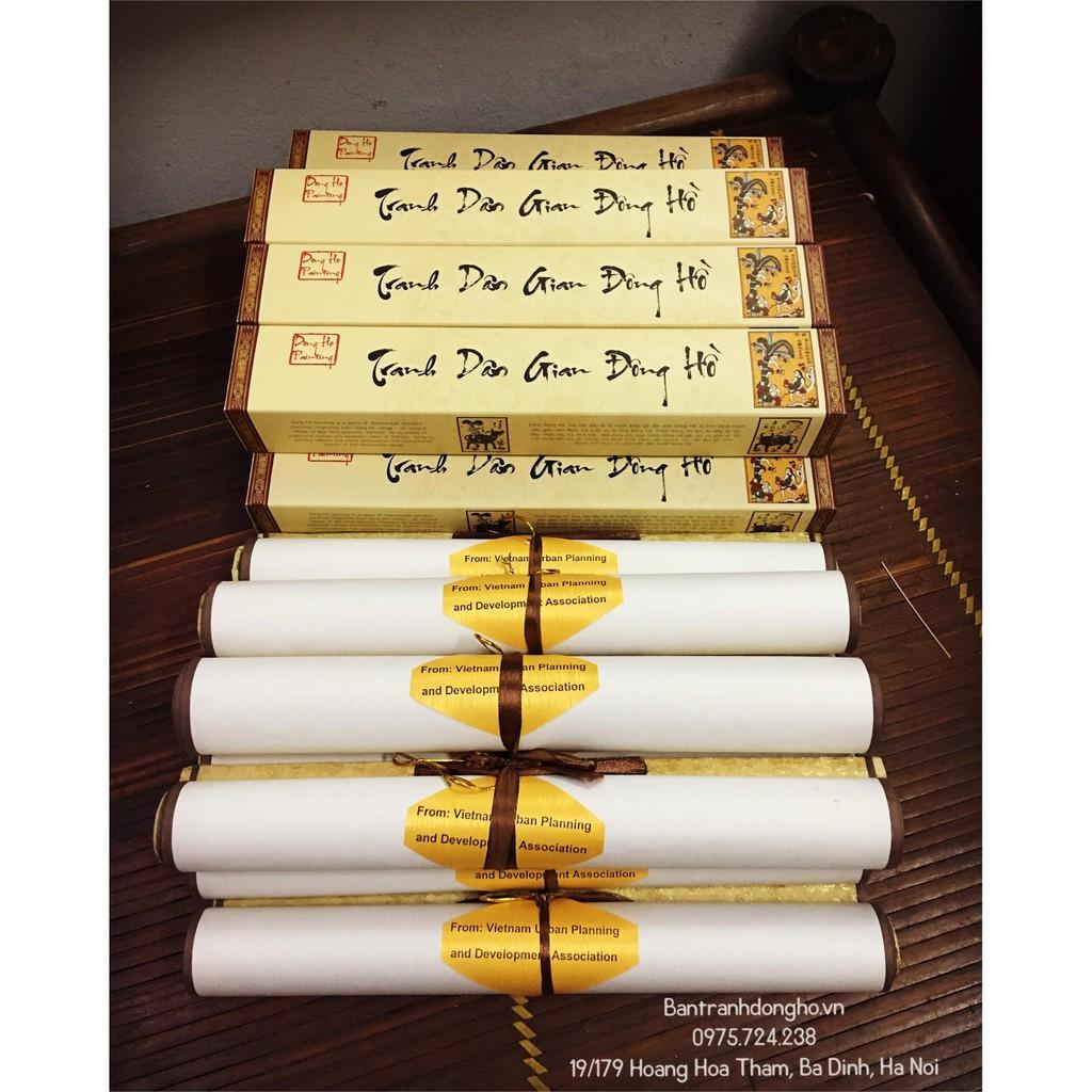 Tranh Đông Hồ Thiên hạ thái bình - Con công - Tranh Đông Hồ Biểu Lụa