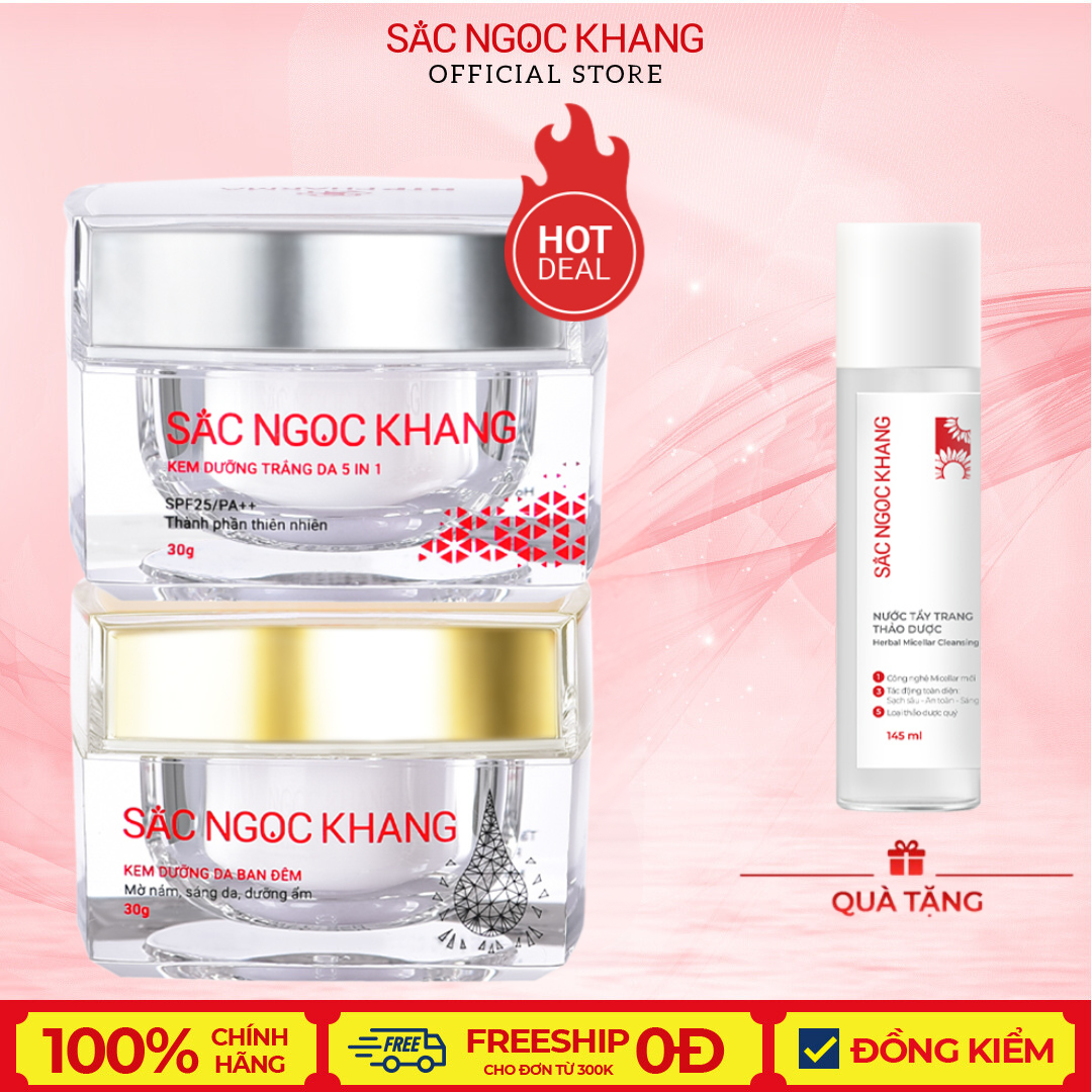 Bộ đôi dưỡng da Kem ban ngày (30ml) + Kem ban đêm (30g) Sắc Ngọc Khang
