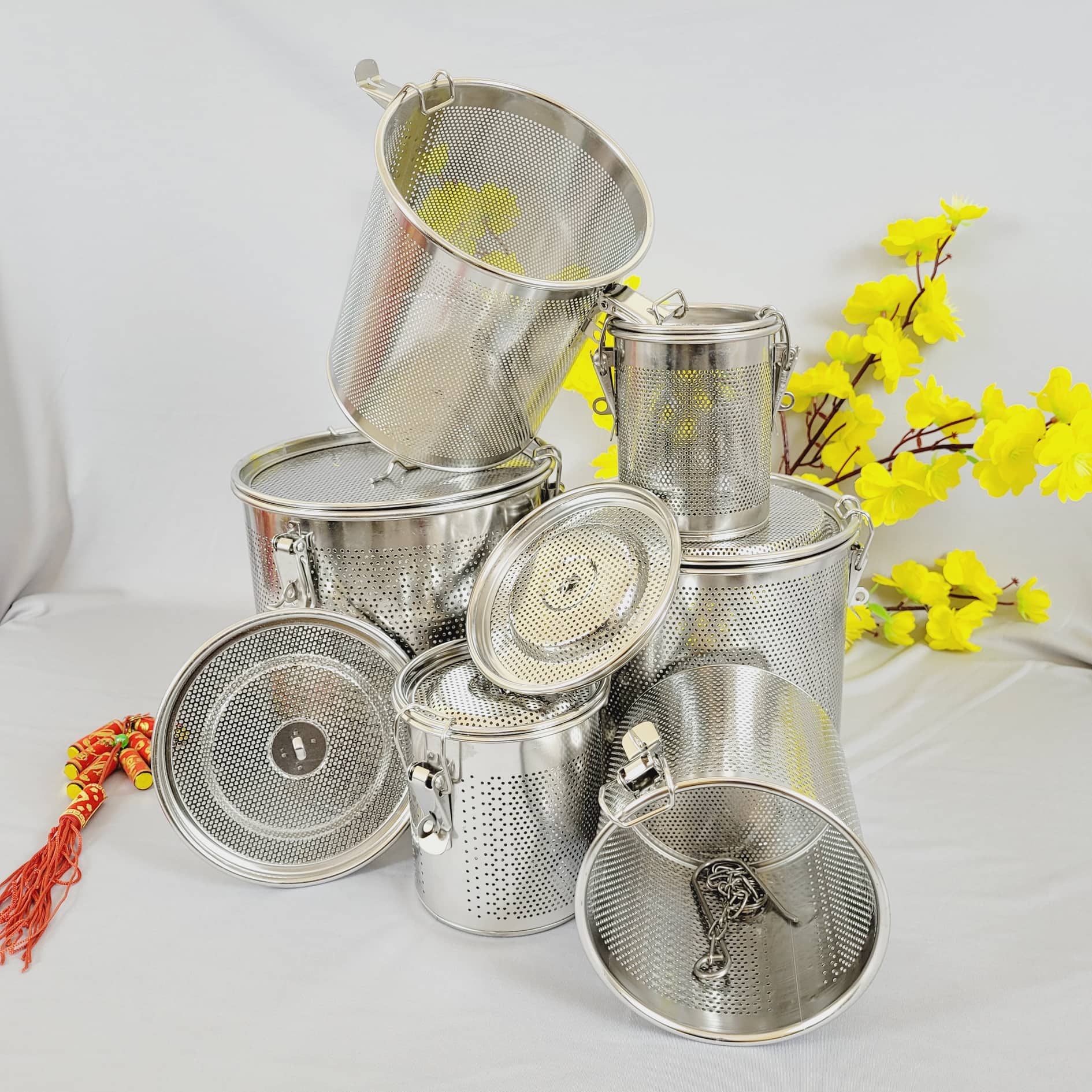 Lọc gia vị/ Lược Xương bã cặn. Dụng cụ nhà bếp dùng nấu phở, nấu soup tiện lợi nhiều size lớn