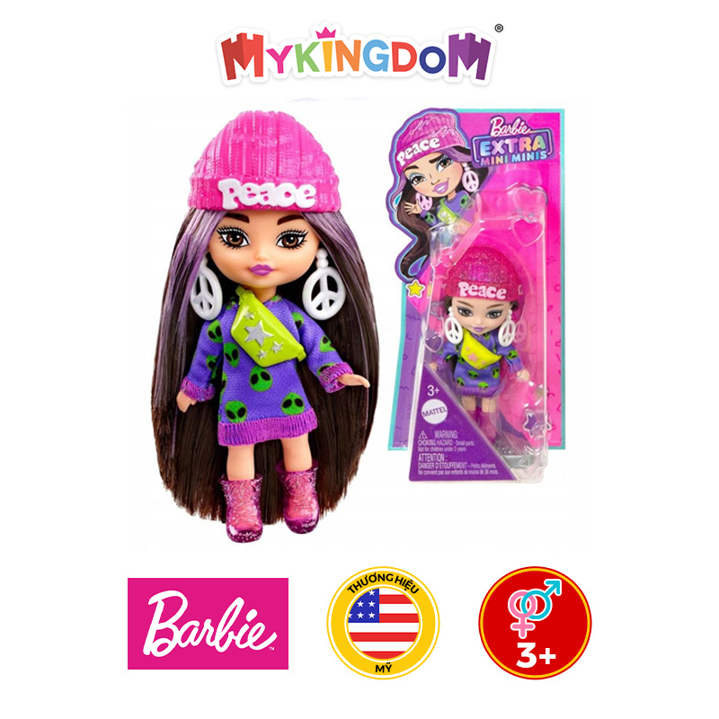 Đồ Chơi BARBIE Búp Bê Barbie Mini Mini Extra - Ailen Print Hoodie HLN46/HLN44