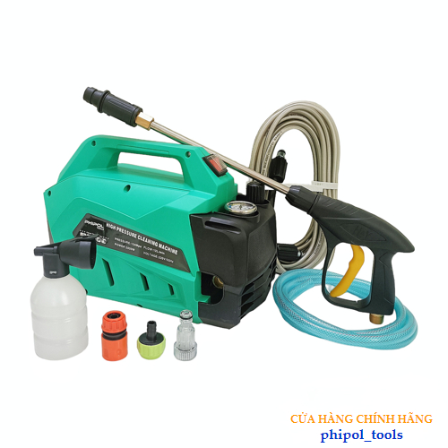 Máy rửa xe công suất 2800W PHIPOL TOOLS QXJ09 lõi đồng có chỉnh áp kèm nhiều phụ kiện - Hàng Chính Hãng