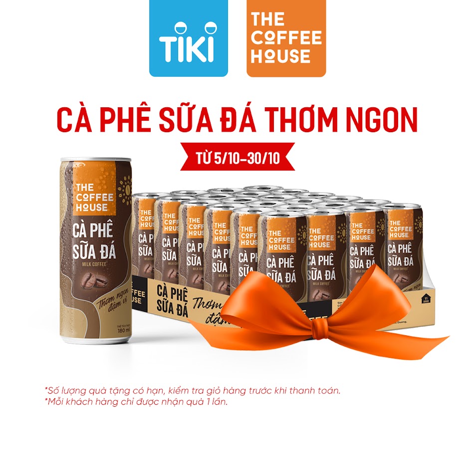 Thùng 24 Lon cà phê sữa đá The Coffee House (180ml/Lon)