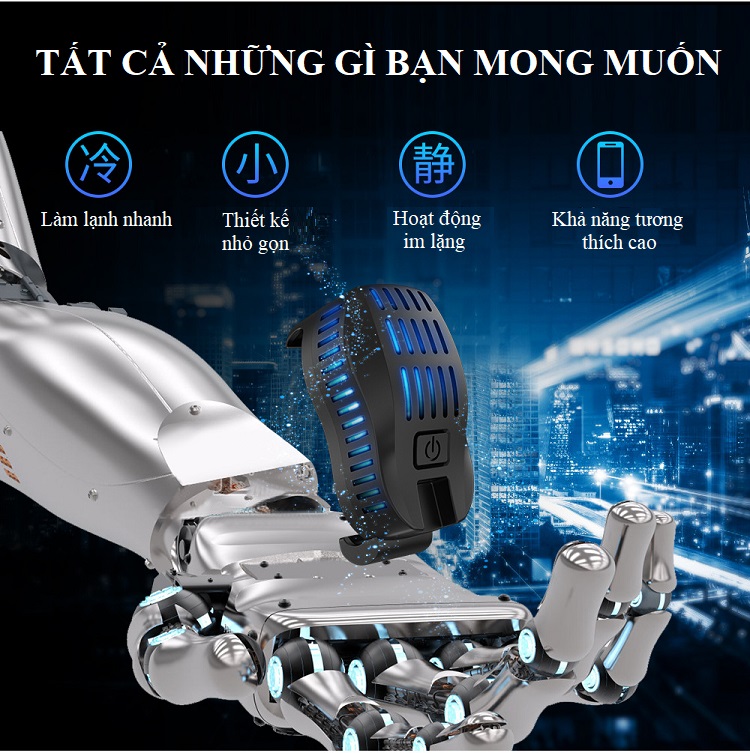 Quạt Tản Nhiệt Điện Thoại P20 Kèm Cáp Và Củ Sạc - Làm Mát Nhanh, Công Suất Lớn - Chuyên Dành Cho Game Thủ - Hàng Nhập Khẩu