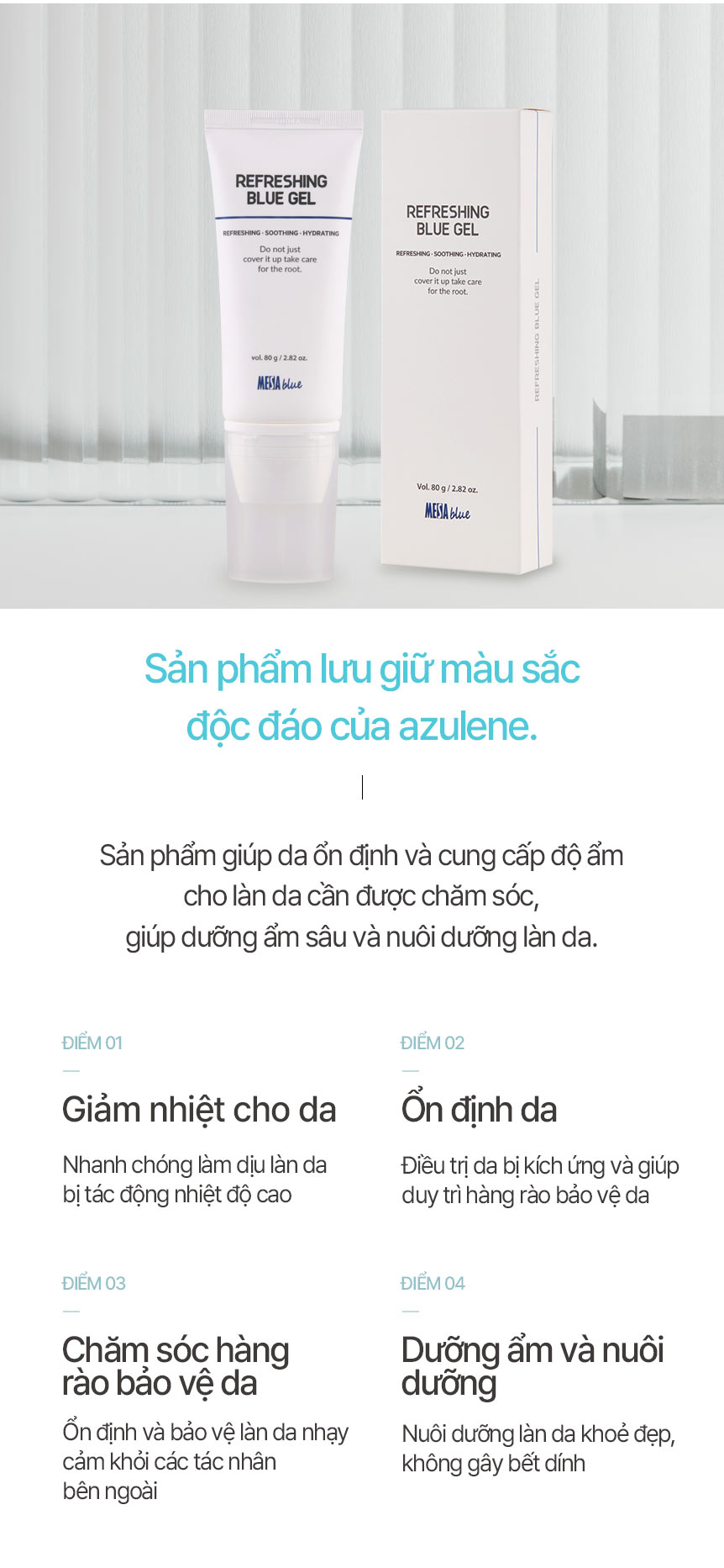 Kem Dưỡng Ẩm MESABLUE REFRESING BLUE GEL 80ml