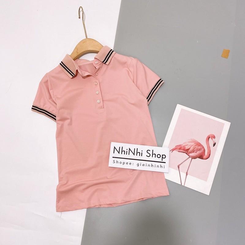 Áo thun ngắn tay cổ bẻ pha viền, Áo phông cổ bẻ tay cộc vải cotton co giãn AS1091 - NhiNhi Shop