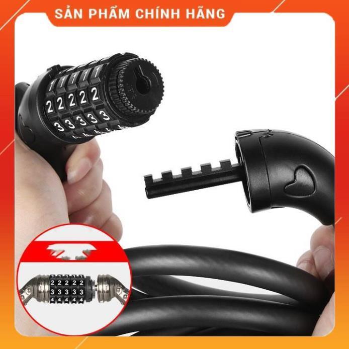 Khóa dây chống trộm bằng cáp thép có mã số cho xe đạp, xe máy, khóa nhỏ gọn, dây dài, an toàn tiện dụng