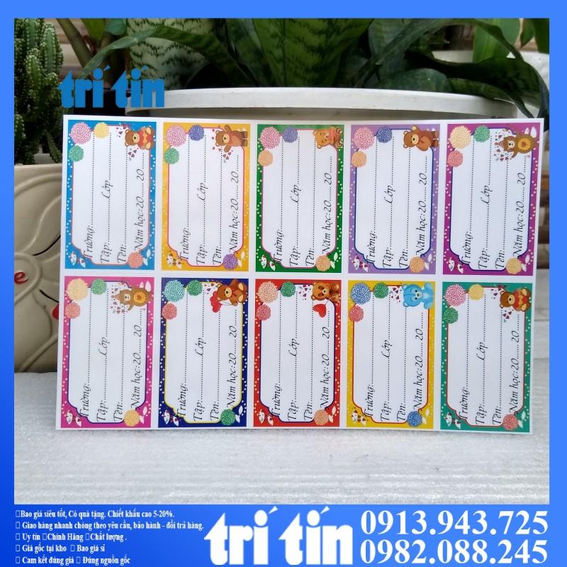 Nhãn vở học sinh 1 xấp