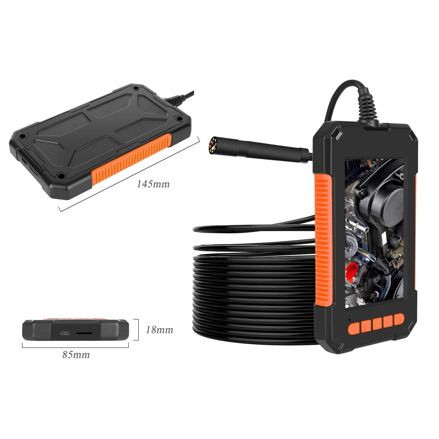 Camera Nội Soi Công Nghiệp P40 8Mm Màn Hình LCD 4.3 ''HD 1080P Kiểm Tra Tay Cầm Borescope 8 Đèn LED IP67 Cho Cống Xe Hơi Kiểm Tra