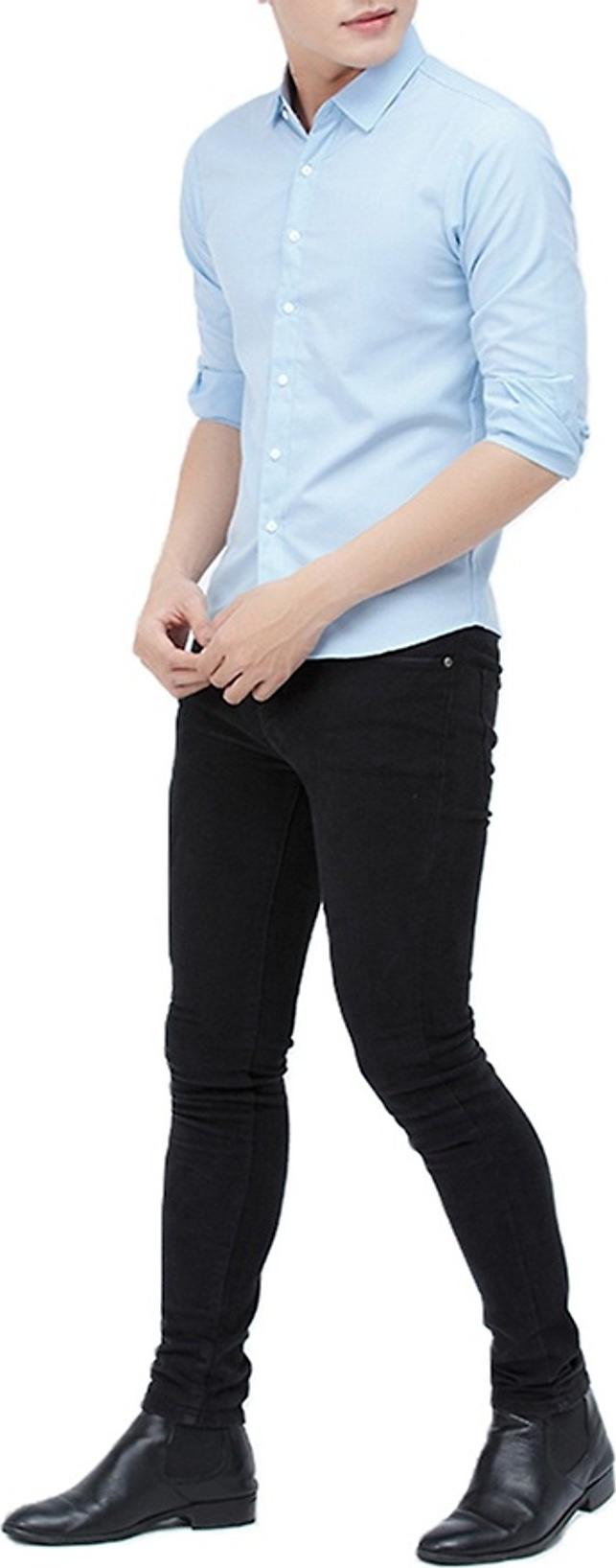 Áo Sơ Mi Nam Công Sở Hàn Quốc, Chất Liệu Cao Cấp, Thời Trang - Xanh nhạt - XL
