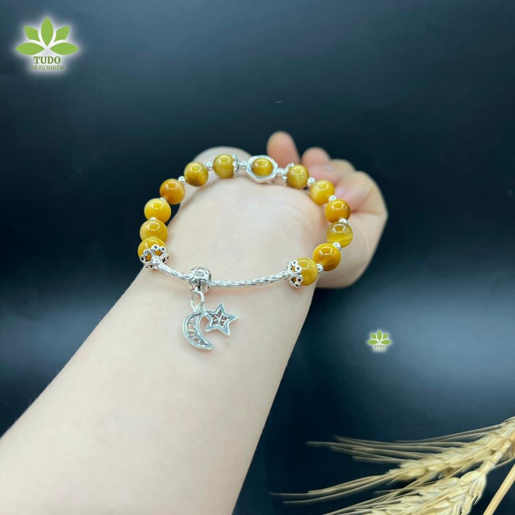 Vòng Tay Nữ Đẹp - Vòng Phong Thủy Mệnh Thủy, Kim TUDO VCBMHVT AG925 Charm Trăng, Sao B56K500