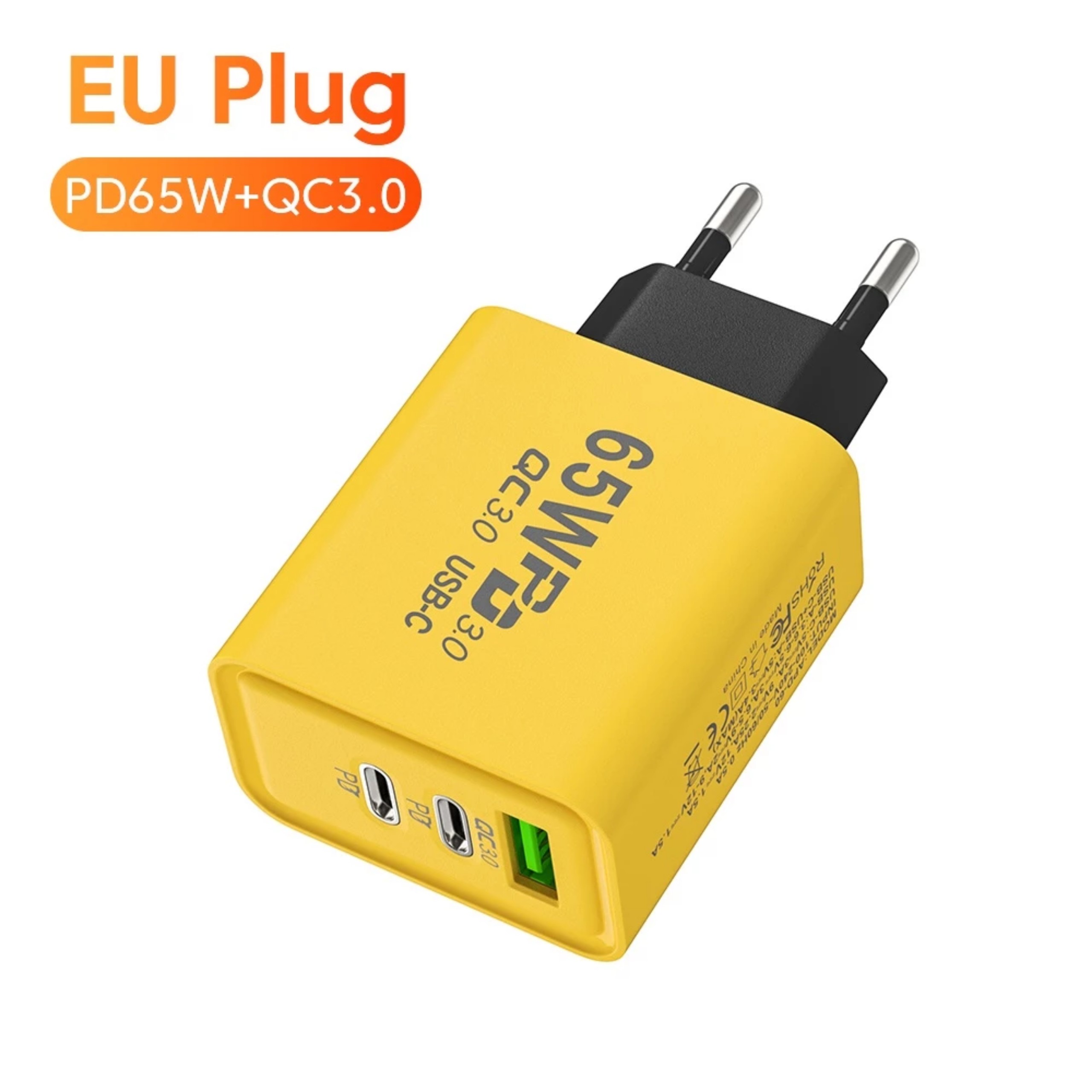 Củ sạc nhanh Elough PD65W cho điện thoại, máy tính bảng gồm 1 cổng USB-A 3.0 và 1 cổng Type-C, hàng nhập khẩu