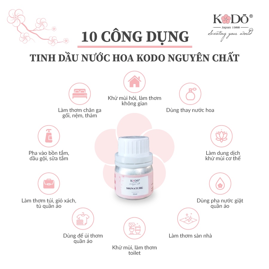 [29 Mùi Hương] Tinh Dầu Nước Hoa Kodo Nguyên Chất 100% Mùi Hương Cổ Điển Qúy Phái 10ml