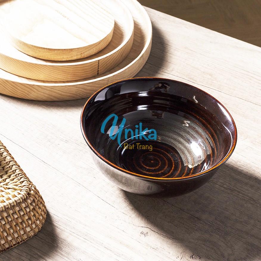 Bát Tô Nông 17x8cm men cánh gián - Tô Nông Men Cánh Gián