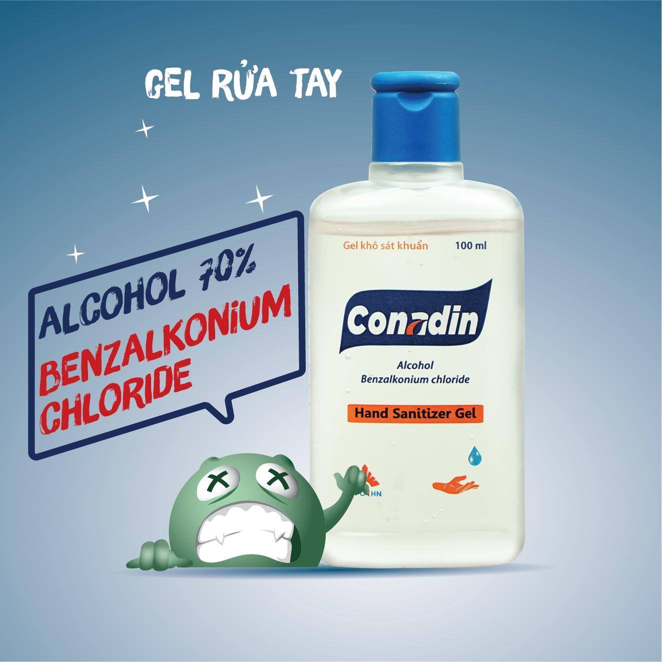 Gel Rửa Tay Khô Conadin (Hộp 10 chai 100ml)