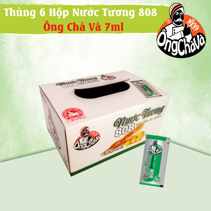 Thùng 6 Hộp Nước Tương gói 808 Ông Chà Và 7ml Tiện Lợi Siêu Tiết Kiệm Cho Quán Ăn Và Nhà Hàng