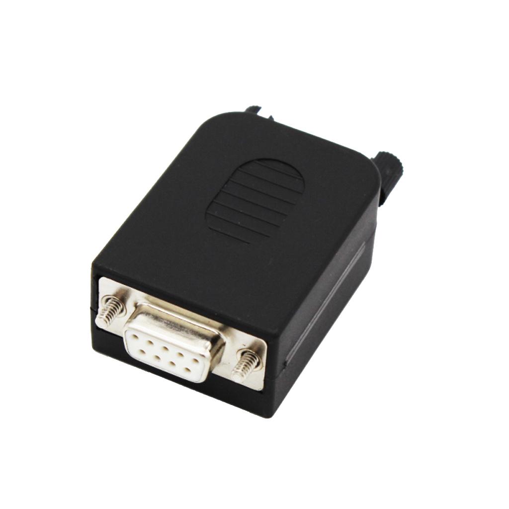 9 Pin RS232 DB9 Com Serial Port Female Converter Adapter Cable Connector