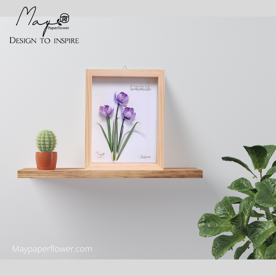 Tranh hoa giấy handmade trang trí cao cấp cm - HOA NGHỆ TÂY Maypaperflower Hoa giấy nghệ thuật